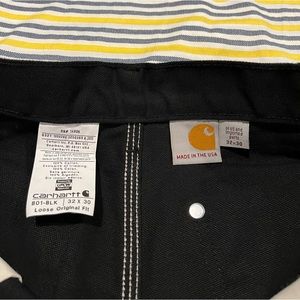 Carhartt Double Fronted Logger Dungarees Black Duck Canvas 32x30